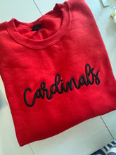 Load image into Gallery viewer, Embroidered puff Personalized school and mascot sweatshirt