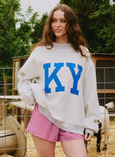 Load image into Gallery viewer, Grey KY oversized reversible mock neck sweatshirt