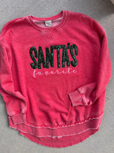 Load image into Gallery viewer, Santa’s Favorite sequin Rounded hem sweatshirt