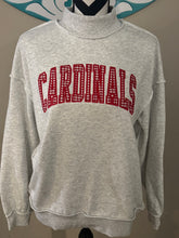 Load image into Gallery viewer, Gingham Cardinals Mock Neck sweatshirt