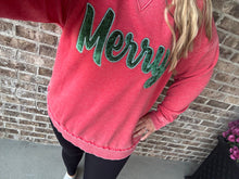 Load image into Gallery viewer, Merry Velour Rounded hem sweatshirt
