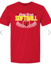 Load image into Gallery viewer, Lady Cardinals Softball T-shirt, sweatshirt, Adult, CARDS, cardinals game day, Clark County, Cardinals, School spirit shirt