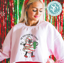 Load image into Gallery viewer, Christmas tree cake- Out Here Lookin Like a Snack sweatshirt