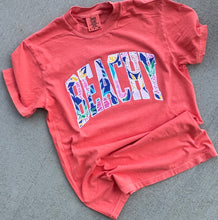 Load image into Gallery viewer, Beachy pineapples embroidered shirt, Salmon beach shirt, Beach shirt, Spring break tee, Comfort Colors
