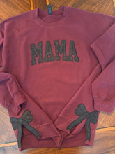 Load image into Gallery viewer, MAMA glitter Side Bows Sweathirt, gift for mom, trendy mom sweatshirt