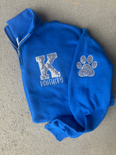 Load image into Gallery viewer, Royal K Sequin Quarter zip with Paw