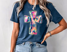 Load image into Gallery viewer, Watercolors cross shirt | Hand painted cross | Easter shirt