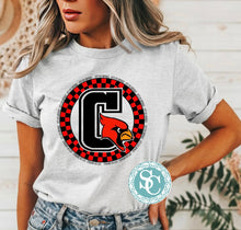 Load image into Gallery viewer, Cardinals Checkered Circle- Go Big Red
