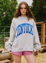 Load image into Gallery viewer, Grey KY oversized reversible mock neck sweatshirt