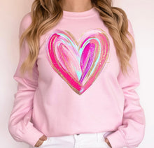 Load image into Gallery viewer, Valentines hand painted heart printed shirt