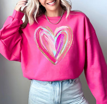 Load image into Gallery viewer, Valentines hand painted heart printed shirt
