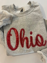 Load image into Gallery viewer, Ohio Sweatshirt | Sequins| Ohio State sweatshirt| OH sweatshirt | sparkle| Adult Toddler Youth Kids | Embroidered