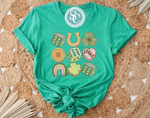 Load image into Gallery viewer, St. Patricks Day Lucky charms shirt  |Lucky shirt | Heather green Bella Canvas| St. pattys day