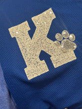 Load image into Gallery viewer, Block K with paw sequin Womens quarter zip, Kentucky