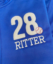 Load image into Gallery viewer, Custom Sports number Quarter Zip sweatshirt| Player name and number | Custom team colors