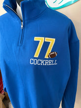 Load image into Gallery viewer, Custom Sports number Quarter Zip sweatshirt| Player name and number | Custom team colors