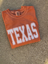 Load image into Gallery viewer, Texas shirt, T shirt, Sweatshirt, Long sleeve, Sequin Applique, orange, Texas sweatshirt, gameday