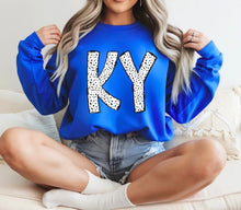 Load image into Gallery viewer, Blue KY Dalmatian Shirt| wildcats | Dalmatian print shirt| Game Day t shirt | Cats shirt | Kentuckyshirt|