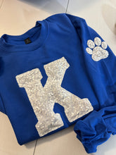 Load image into Gallery viewer, Black and pink Kentucky sequin shirt |Wildcat sequin paw print| sparkle| Adult | Gameday | Ky shirt | Embroidered |