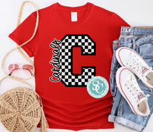 Load image into Gallery viewer, Big C- Cardinals Checkered shirt
