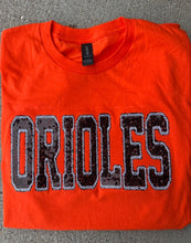 Load image into Gallery viewer, Orioles baseball sequin shirt | Orioles  baseball | sparkle| Adult Toddler Youth Kids | Gameday |orioles mascot | Embroidered|