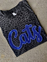 Load image into Gallery viewer, Cats T-shirt, Adult, Youth, Toddler Cats, Black Leopard t shirt, shirt, glitter, Applique, Wildcats