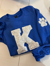 Load image into Gallery viewer, Black and pink Kentucky sequin shirt |Wildcat sequin paw print| sparkle| Adult | Gameday | Ky shirt | Embroidered |
