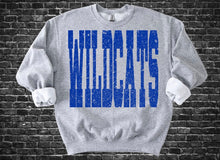 Load image into Gallery viewer, Grey Wildcats oversized print Gameday Sweatshirt, Kentucky sweatshirt