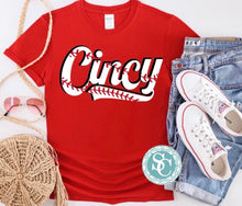 Load image into Gallery viewer, Cincy laces baseball shirt, Cincinnati baseball shirt, Reds baseball shirt