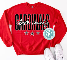 Load image into Gallery viewer, Red Clark County Cardinals star printed shirt