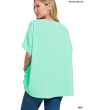 Load image into Gallery viewer, S-XL Mint Zenana WOVEN AIRFLOW V-NECK DOLMAN SHORT SLEEVE TOP