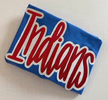 Load image into Gallery viewer, Indians cursive embroidered shirt, custom school mascot shirt, school spirit