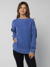 Load image into Gallery viewer, Cats cursive acid wash Sweatshirt |Wildcats | Womens Blue sweatshirt | Oversized sweatshirt |