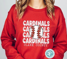 Load image into Gallery viewer, Clark County Cardinals Baseball T-shirt, sweatshirt, Adult, CARDS, cardinals game day, Clark County, Cardinals, School spirit shirt