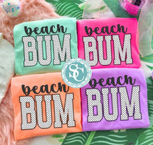 Load image into Gallery viewer, Beach Bum Polka dot bow Shirt | Spring tees | Beach shirt Neon Comfort Colors