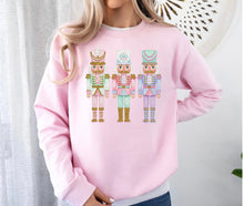 Load image into Gallery viewer, Pink Hand painted nutcrackers Christmas sweatshirt