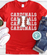 Load image into Gallery viewer, Cardinals stacked baseball shirt