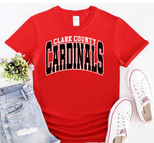 Load image into Gallery viewer, Clark County Cardinals varsity arch shirt