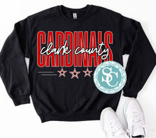 Load image into Gallery viewer, Black Clark County Cardinals star printed shirt