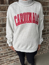 Load image into Gallery viewer, Gingham Cardinals Mock Neck sweatshirt