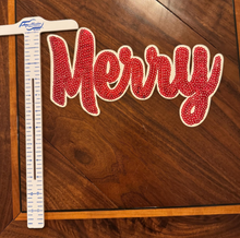 Load image into Gallery viewer, Merry cursive sequin patch, DIY, Christmas patch