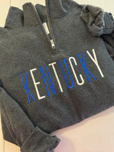 Load image into Gallery viewer, Kentucky embroidered Pullover | Quarter Zip sweatshirt| KY quarter zip | Pullover Sweatshirt | 1/4 zip| Embroidered