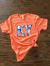 Load image into Gallery viewer, Custom state shirt, ANY state, KY t shirt , Adult, Youth, Coral, Kentucky shirt, Kentucky State shirt, Applique, Pineapple, Summer, spring