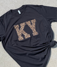 Load image into Gallery viewer, Custom ANY state leopard embroidered t shirt , Adult, Youth, Toddler Kentucky shirt, Kentucky State sweatshirt, Applique, Leopard,