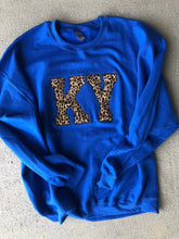 Load image into Gallery viewer, ANY state crewneck sweatshirt, Custom state, Kentucky sweatshirt, Adult, Youth, Toddler, Ky sweatshirt State sweatshirt, Leopard, cheetah