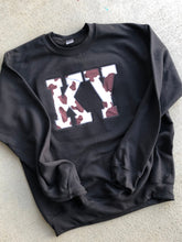 Load image into Gallery viewer, Kentucky sweatshirt, Adult, Youth, Toddler UK sweatshirt, Ky sweatshirt, Kentucky shirt, Kentucky State sweatshirt,Applique, Cow print,