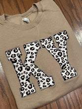 Load image into Gallery viewer, Custom state sweatshirt| State embroidered crewneck| KY sweatshirt | leopard  | State Shirt | Adult Toddler Youth Kids, |Kentucky sweatshirt