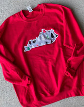 Load image into Gallery viewer, Embroidered Christmas sweatshirt, Applique | KY Christmas trees |State Shirt | Monogram | adult| toddler| youth, Christmas sweatshirt