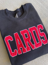 Load image into Gallery viewer, Cardinals sweatshirt, Adult, Youth, Toddler CARDS,  sweatshirt, Applique, Cardinals, Clark County,
