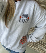 Load image into Gallery viewer, Hello Pumpkin Sweatshirt| Pumpkin spice |Fall Sweatshirt |Autumn shirt  | Embroidered | Pumpkin shirt | Fall Y’all| Thanksgiving sweater